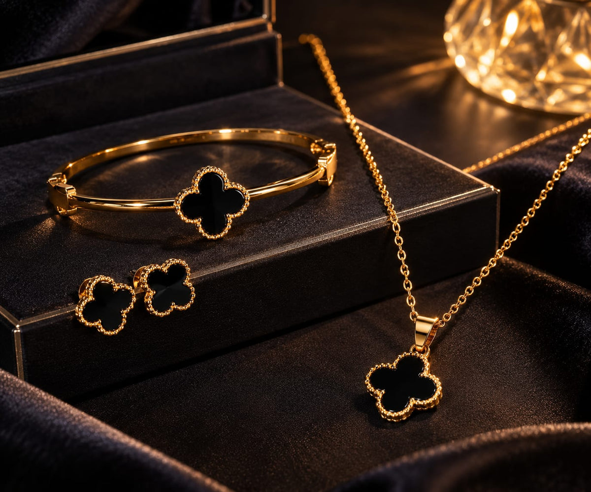 Women's Golden Bracelet + Locket Set