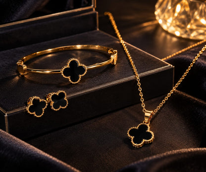 Women's Golden Bracelet + Locket Set