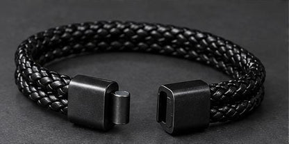 Men's Double-Layer Braided Leather Bracelet
