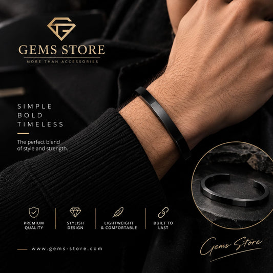 Men's Black Stainless Steel Bracelet
