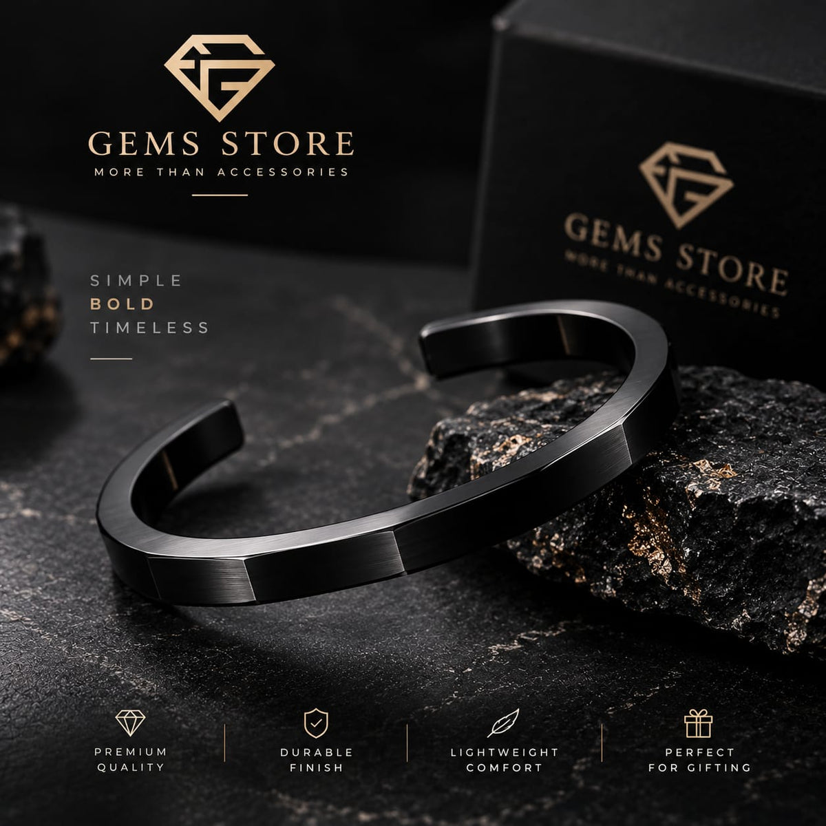 Men's Black Stainless Steel Bracelet
