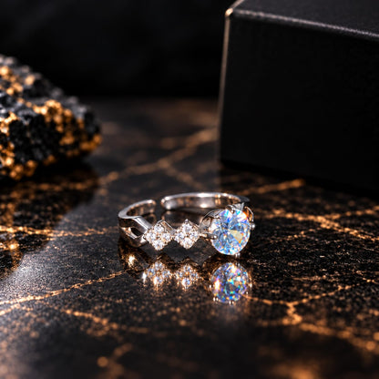 Women's Sterling Silver Solitaire Ring